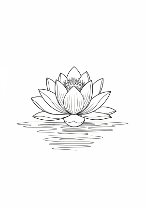 A vibrant lotus flower rising from tranquil water, representing growth, resilience, and new beginnings after overcoming addiction