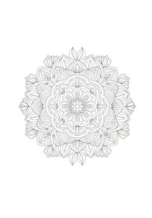 An intricate mandala with soothing patterns and symmetrical designs that evoke calm and confidence
