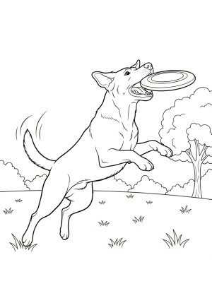 A playful Labrador Retriever catching a frisbee in a park.