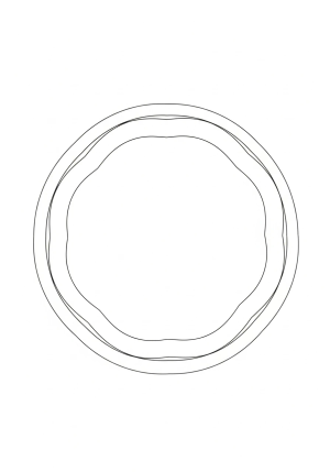 A circular mandala design composed of smooth, repetitive lines and minimal intricate details for beginners