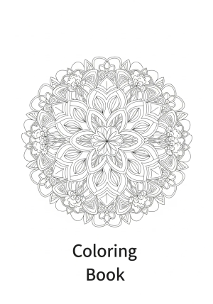 A peaceful serene mandala composed of intricate geometric patterns surrounded by delicate floral elements