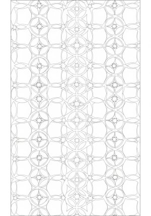A repeating geometric pattern composed of interlocking circles and star shapes.