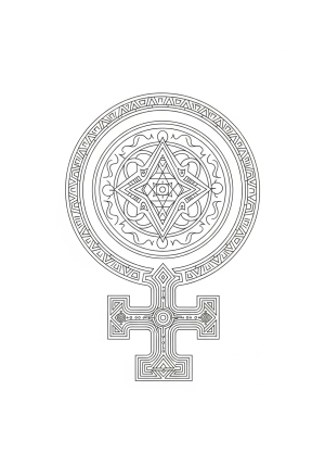 A captivating illustration of a universal symbol gradually unveiling its deep meaning through layered, symbolic elements