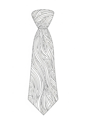 A detailed illustration of a stylish necktie with intricate patterns and flowing lines.