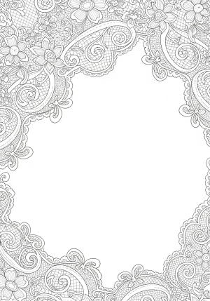 Elegant vintage lace and floral pattern featuring delicate swirls, ornate motifs, and classic Victorian design elements