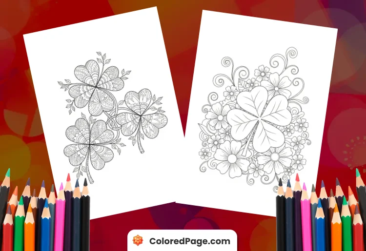4 Leaf Clover Coloring Page [Free PDF Printables]