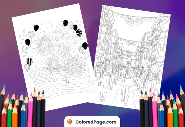 4th of July Coloring Page [Free PDF Printables]