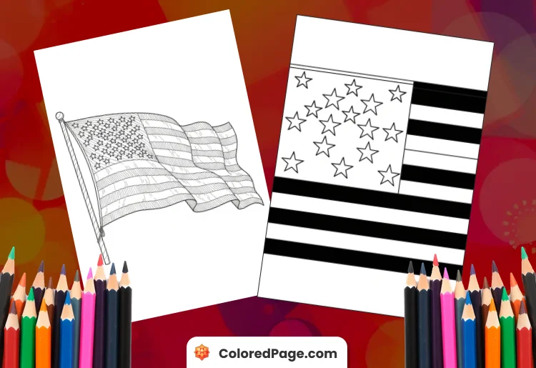 american flag coloring page