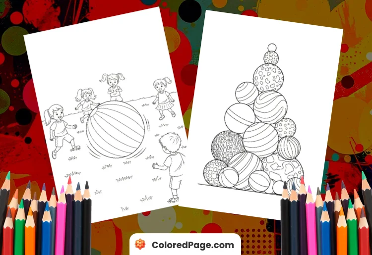 b is for ball coloring page