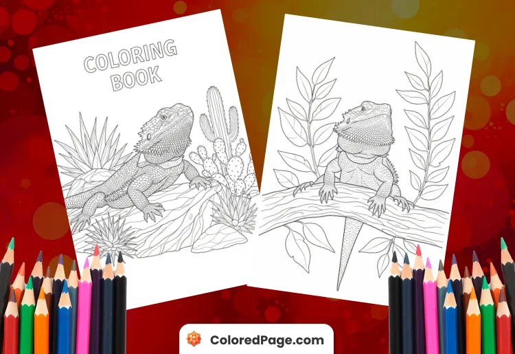 bearded dragon coloring page