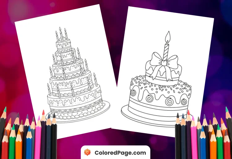 birthday cake coloring pages