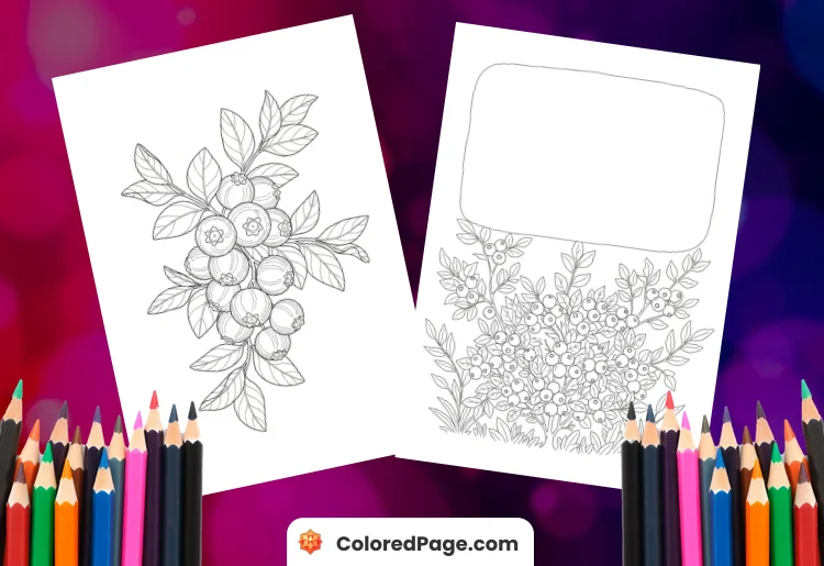Blueberry Coloring Page [Free PDF Printables]