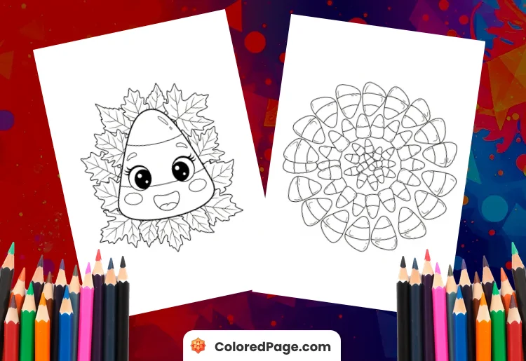 candy corn coloring page