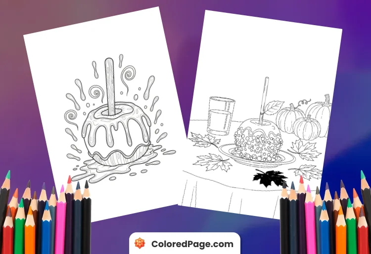 caramel apple coloring page