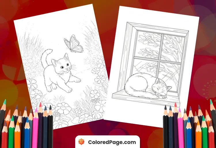 Cat Coloring Pages to Print [Free PDF Printables]