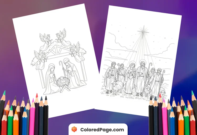 catholic christmas coloring pages