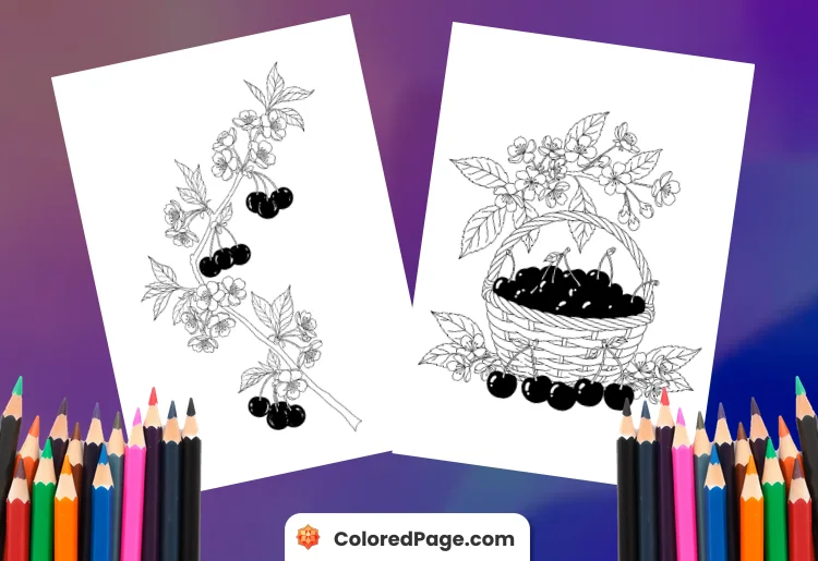 Cherry Coloring Pages [Free PDF Printables]
