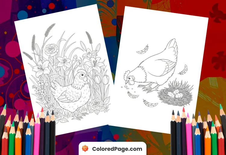 Chicken Coloring Pages [Free PDF Printables]