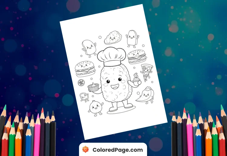 Chicken Nuggets Coloring Pages [Free PDF Printables]