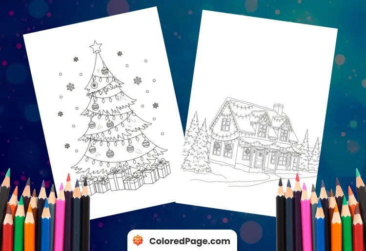 Christmas Lights Coloring Page [Free PDF Printables]