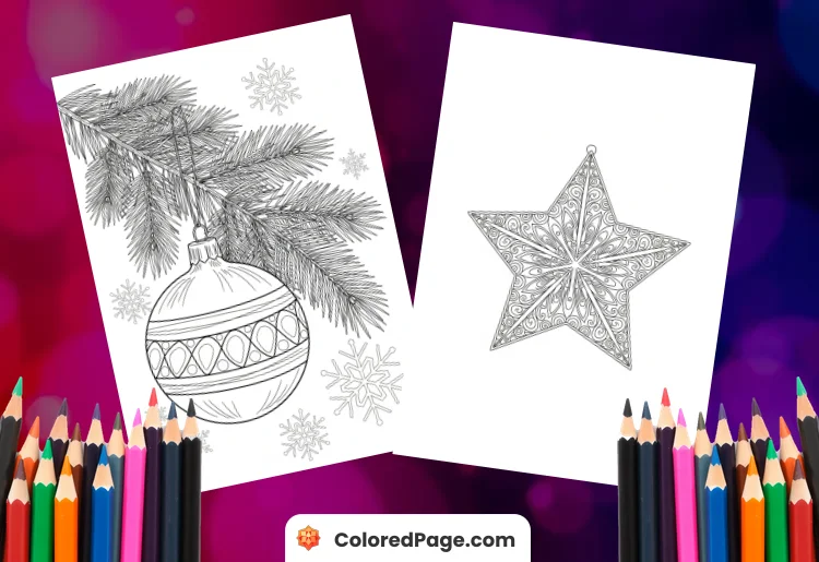 Christmas Ornament Coloring Page [Free PDF Printables]