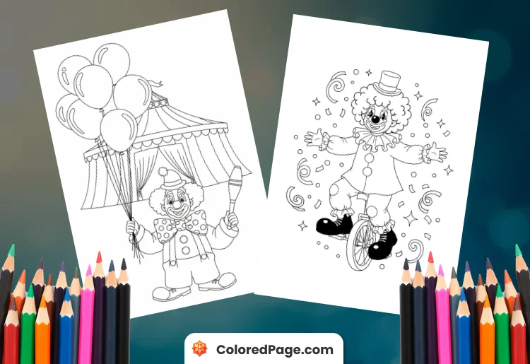 Clown Coloring Pages [Free PDF Printables]