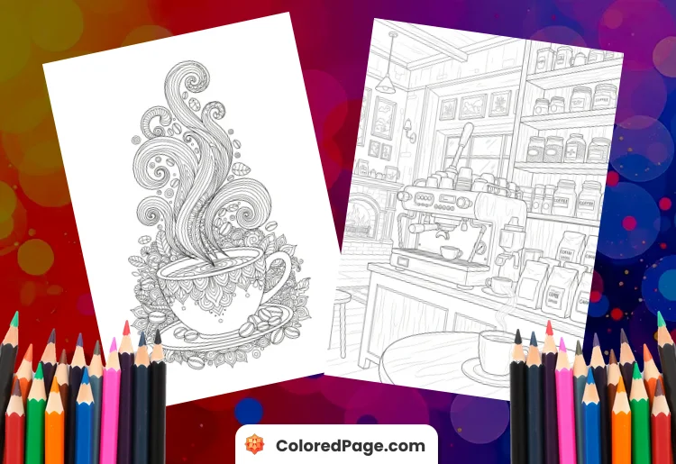 coffee coloring pages