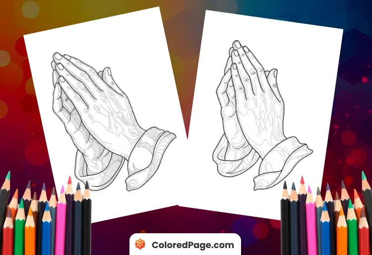 Coloring Page of Praying Hands [Free PDF Printables]