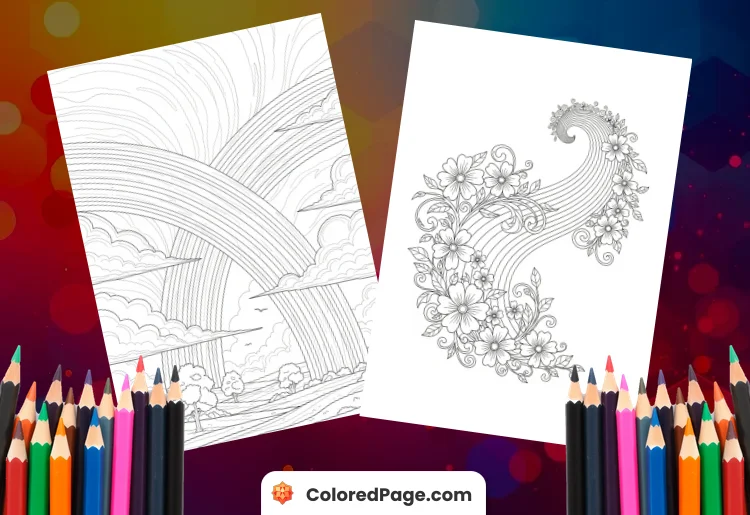 Coloring Page Rainbow [Free PDF Printables]