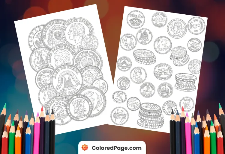 Coloring Pages Coins [Free PDF Printables]