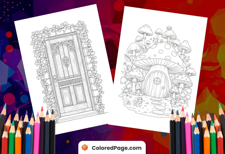 Coloring Pages Doors [Free PDF Printables]