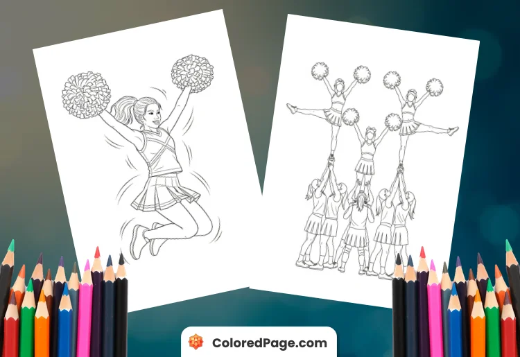 Coloring Pages for Cheerleading [Free PDF Printables]