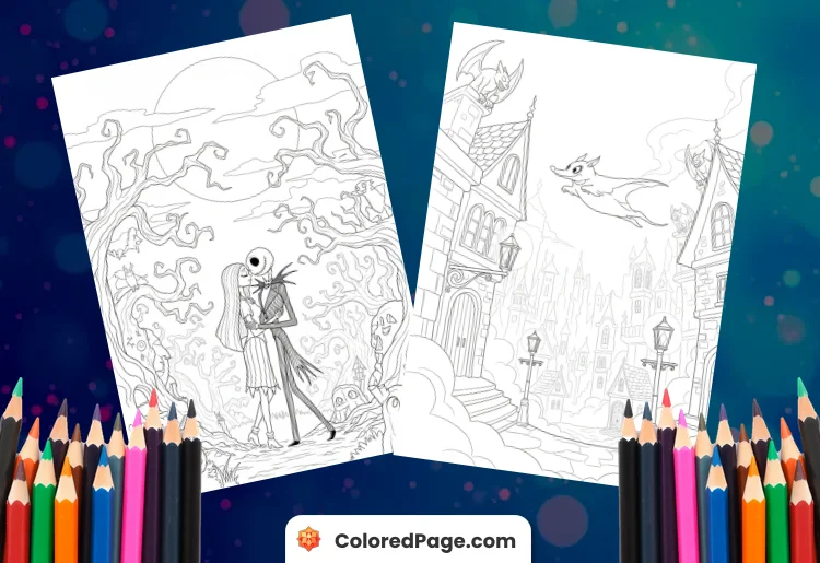 Coloring Pages Nightmare Before Christmas [Free PDF Printables]