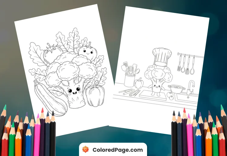 coloring pages of broccoli