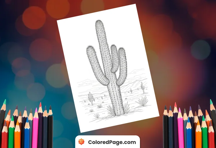 coloring pages of cactus