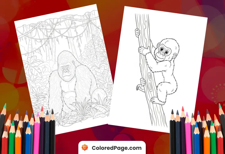 coloring pages of gorillas