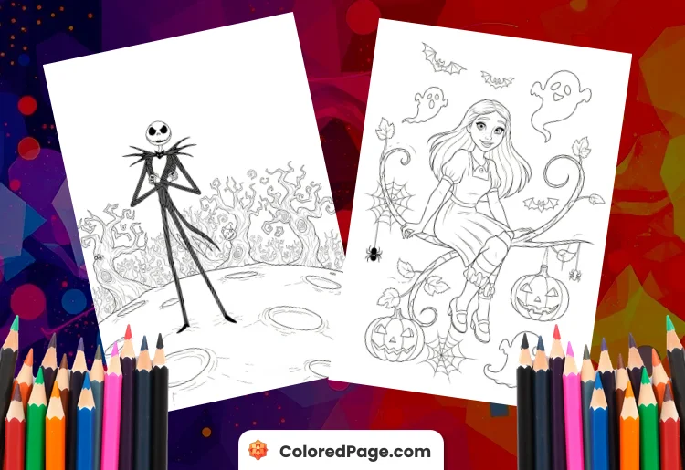 Coloring Pages of Nightmare Before Christmas [Free PDF Printables]