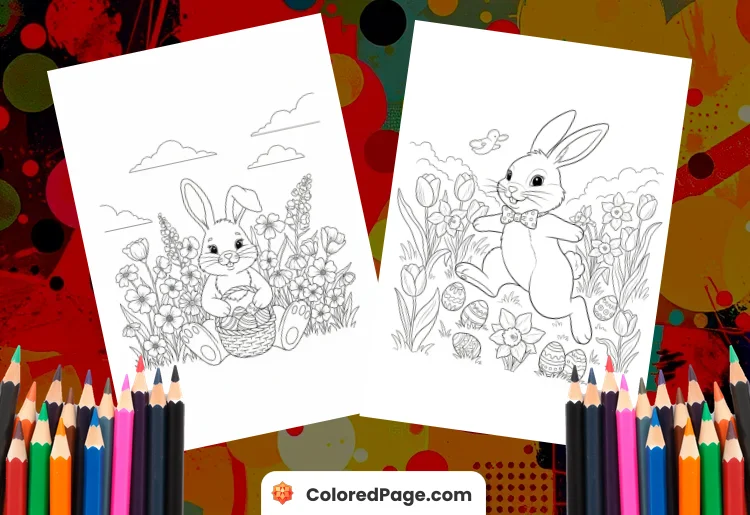 coloring pages of the easter bunny
