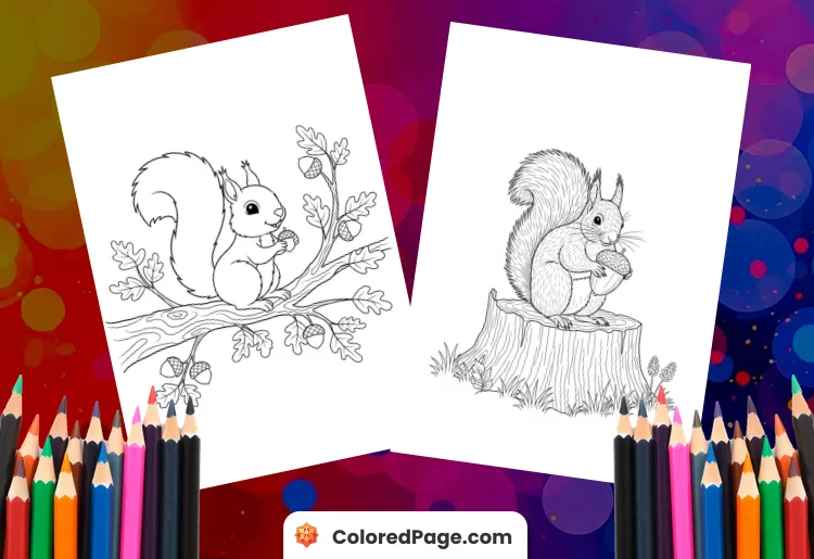 Coloring Pages Squirrel [Free PDF Printables]