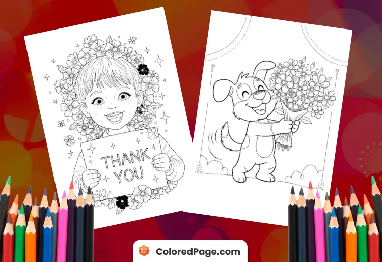 coloring pages thank you
