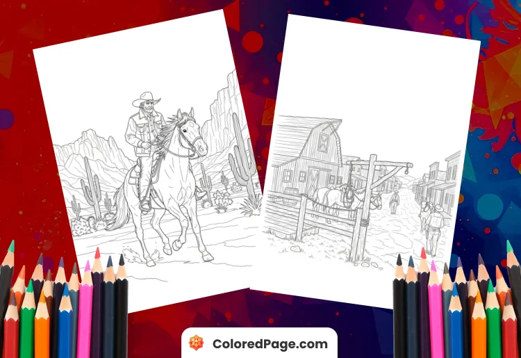 coloring pages western