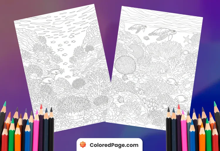Coral Reef Coloring Page [Free PDF Printables]