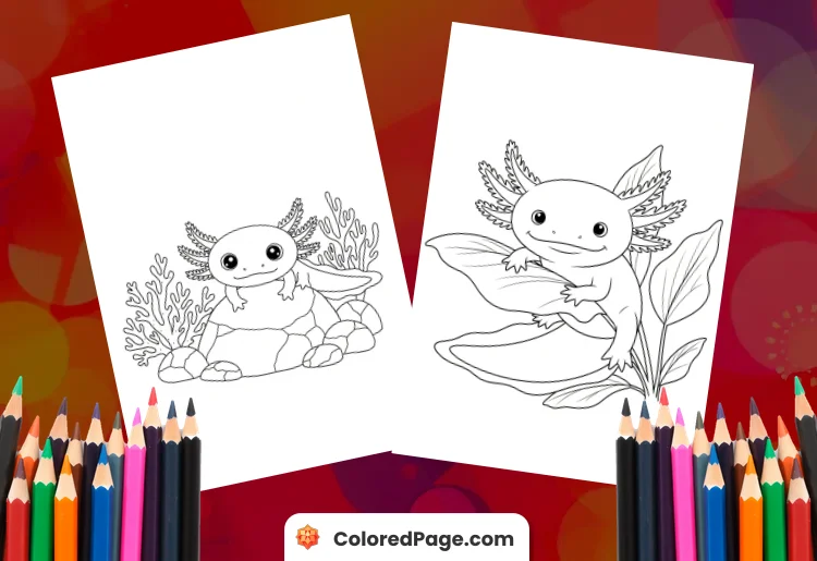 Cute Axolotl Coloring Pages [Free PDF Printables]