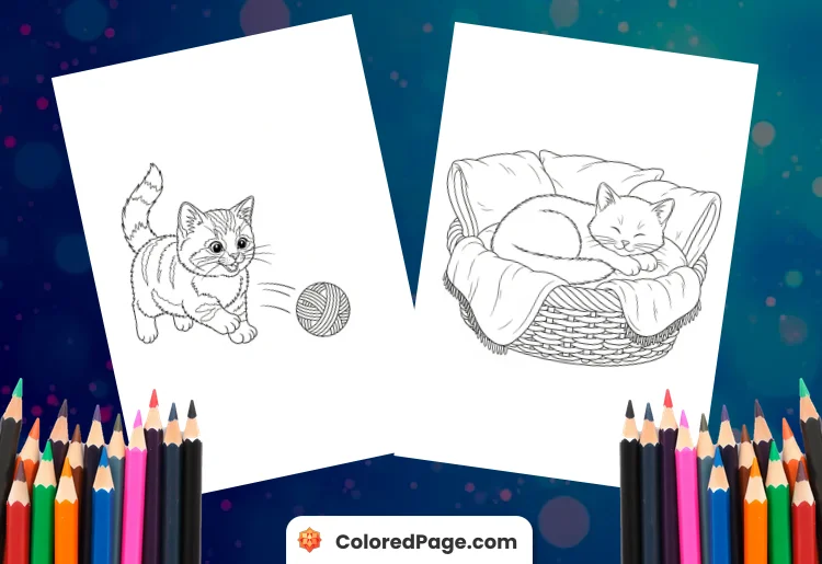 cute kitten coloring pages