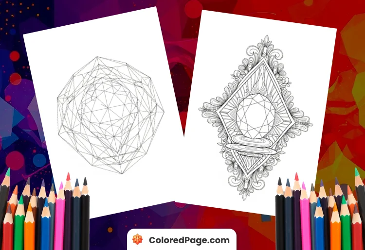 Diamond Coloring Page [Free PDF Printables]