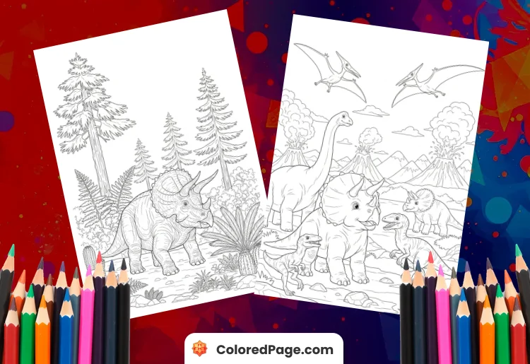 Dinosaur Coloring Pages Triceratops [Free PDF Printables]
