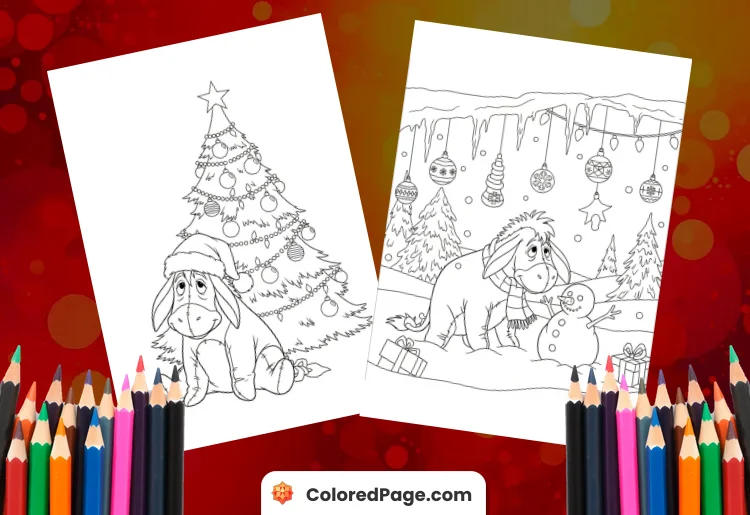 eeyore christmas coloring pages