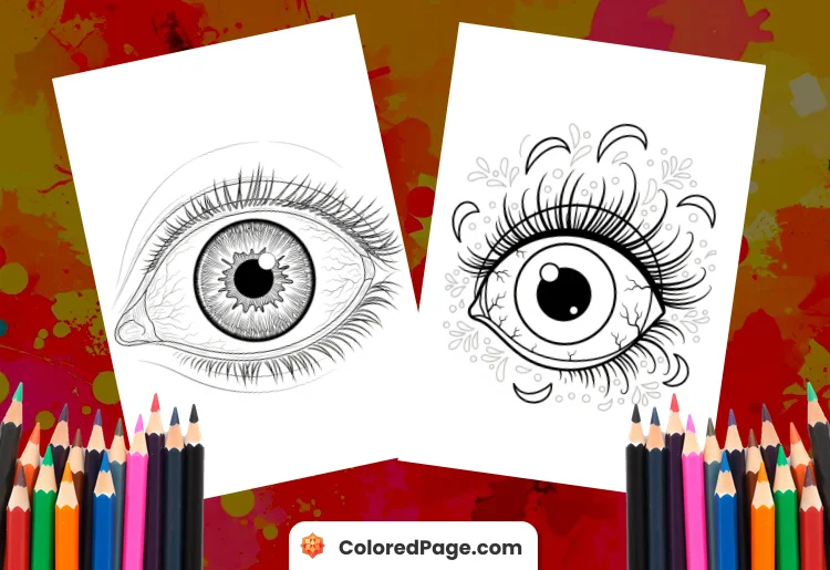 eyeball coloring page