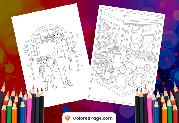 first day of preschool coloring page