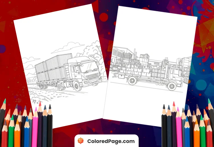 Flatbed Truck Coloring Page [Free PDF Printables]